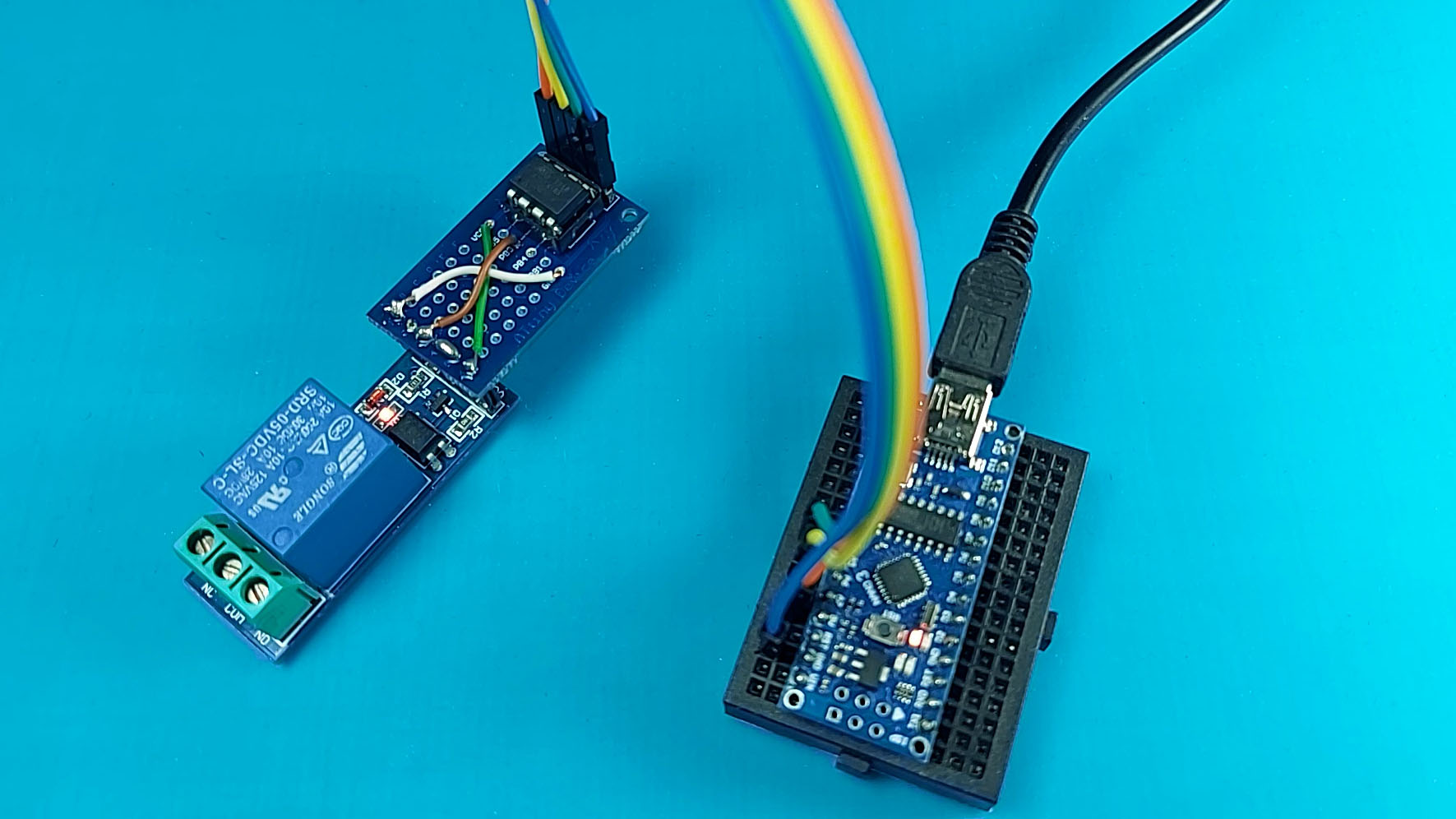 The finished relay timer being used over I2C
