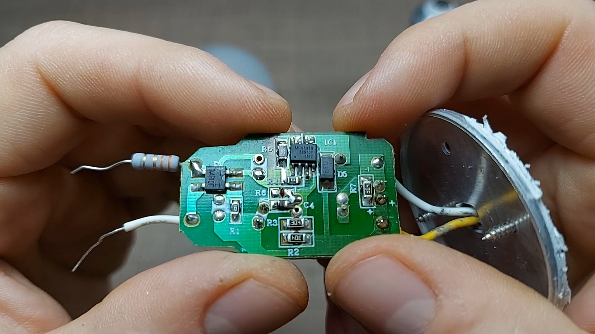 Backside of the LED driver board