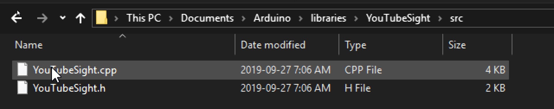 Typical Arduino Library folder structure