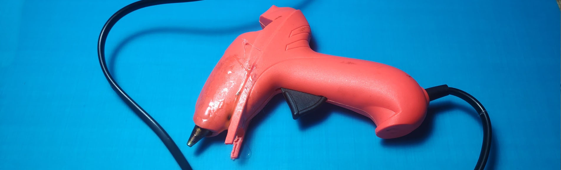 Exploding hot glue gun